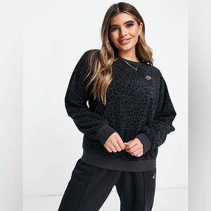 Nike leopard print crewneck fleece sweatshirt - black